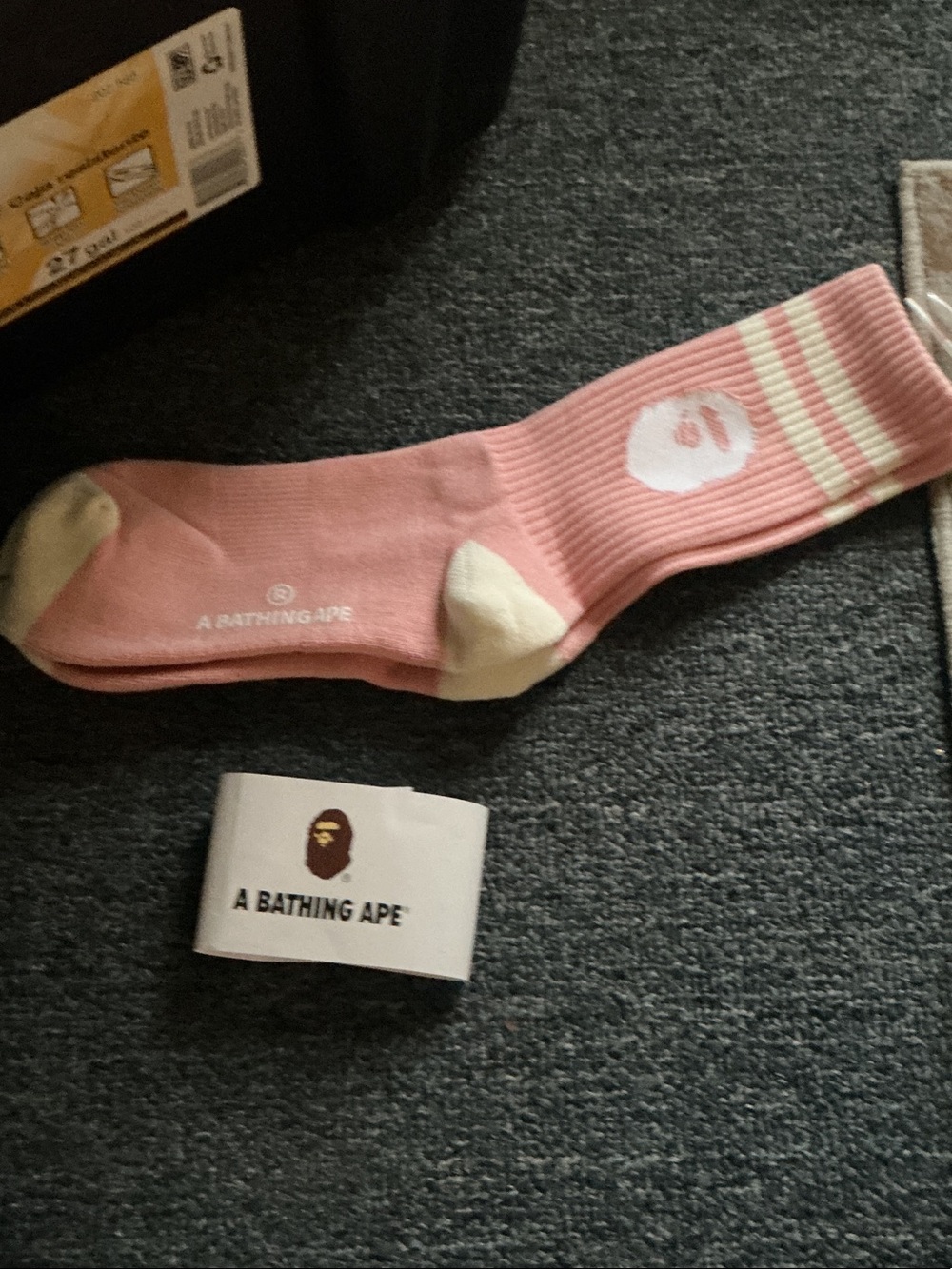 Pink Crew Socks - Signature Ape Head Design